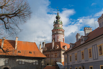 Fototapeta premium View of Picturesque Cesky Krumlov Historic Center, Czechia