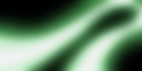 Abstract Forest Green Neon Wave with Luminous Fluid Motion Blur on Black Background