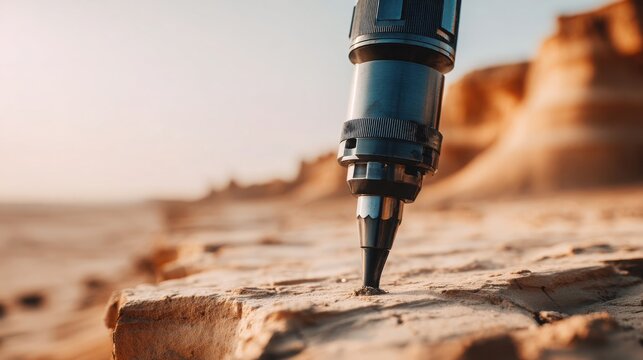 Soil Auger Extracting a Core Sample for Scientific Analysis in a Natural Outdoor Setting
