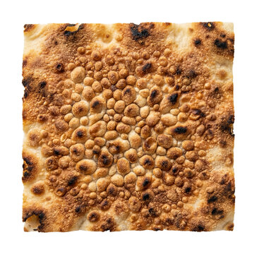 Corni?cione macro with micro-blisters packed tightly like pebbles, each toasted differently.