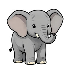 Cute Baby Elephant Cartoon Illustration