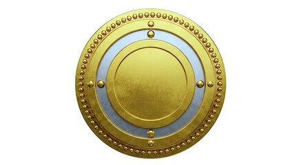 Ornate Golden and Silver Circular Shield