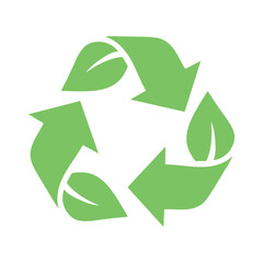 Obraz premium Eco-Friendly Cycle: A vibrant emblem of environmental responsibility, showcasing a green recycling symbol with the subtle integration of leaves.