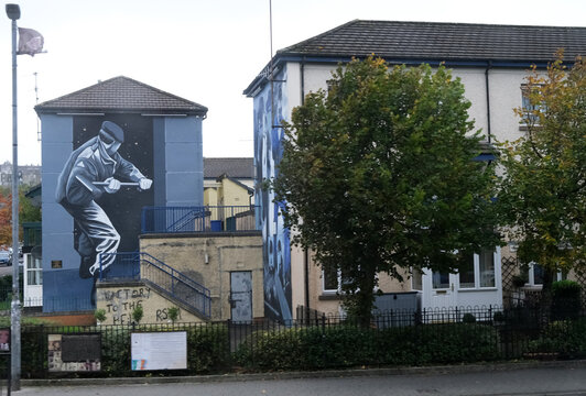 October 8th 2025. Derry, County Londonderry, Northern Ireland. Operation Motorman Mural in the Bogside, Derry, Northern Ireland, Depicting Troubles History and British Military Presence