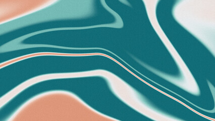 Elegant Teal and Peach Liquid Gradient Background with Soft Grainy Texture and Wavy Shapes
