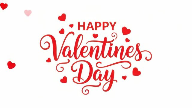Happy valentines day with hearts on white background