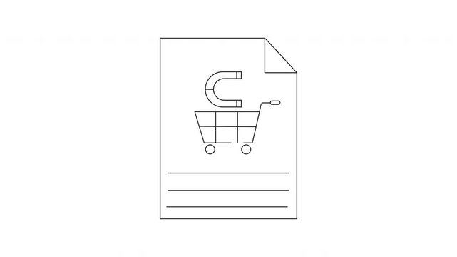 Shopping Cart and Euro Symbol on Document Icon.