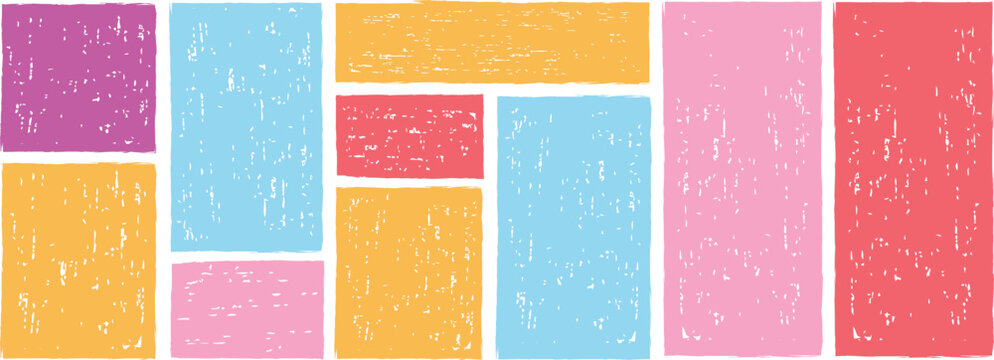 Frame box shape with brush crayon texture. colorful grunge rectangles. Vintage grunge boxes for collage, text, banner, sticker, poster design. paint brush grunge border frame. 