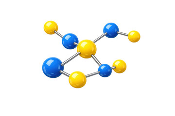 Obraz premium Abstract molecule model representing scientific research, chemistry, and drug development on transparent background