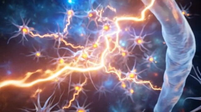 Abstract neural network illustration with glowing connections, representing artificial intelligence and complex data processing.