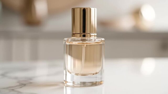 Elegant perfume bottle with luxurious design captured in a sleek sequence showcasing clarity and sophistication in a modern