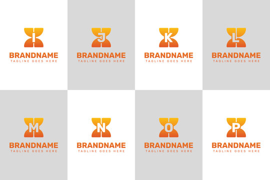 Letters XI XJ XK XL XM XN XO XP Technology Logo Set, for IX JX KX LX MX NX OX PX Initials