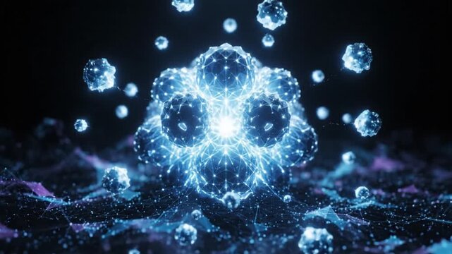 Innovation idea represented by expanding luminous forms