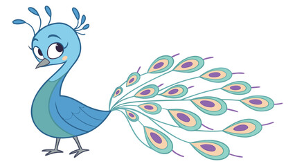 Obraz premium 3D Cute Baby Peacock with Small Feathers