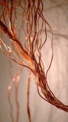Intricate copper wire textures in soft lighting ideal for artistic and commercial use