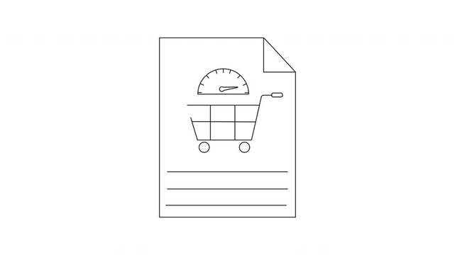 Shopping Cart Speedometer on Paper - Concept of Fast Shopping.