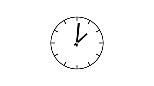Clock spinning, watch animation on transparent background with alpha channel. Clock icon flat style 24 hours day fast speed with moving timer clock rotation.4k motion graphics video ..