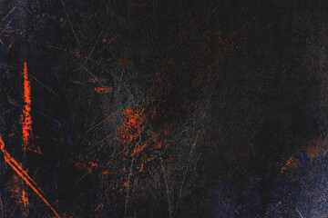 Gritty Dark Grunge Texture with Red and Blue Scratches