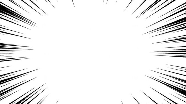 Black and White Comic Radial Speed Lines Impact Background