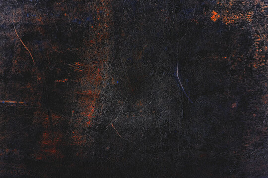 Gritty Dark Grunge Texture with Red and Blue Scratches