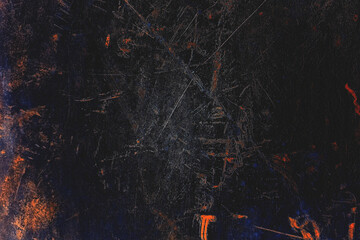 Gritty Dark Grunge Texture with Red and Blue Scratches