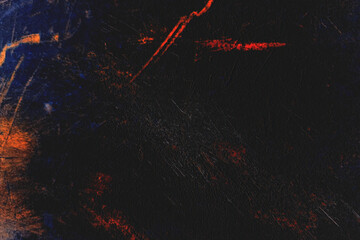 Gritty Dark Grunge Texture with Red and Blue Scratches