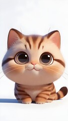 An adorable cartoon illustration of a cute cat character, perfect for children's books, greeting cards, and playful designs