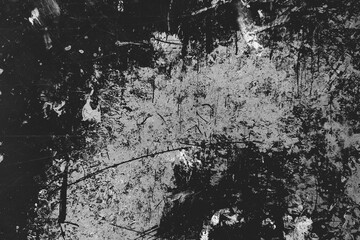 Abstract Distressed Monochrome Surface with Scratches and Splatters