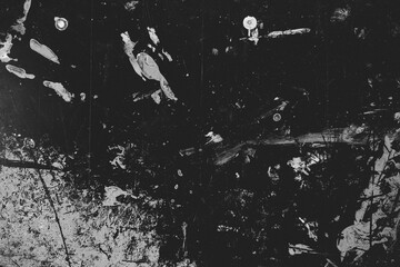 Abstract Distressed Monochrome Surface with Scratches and Splatters