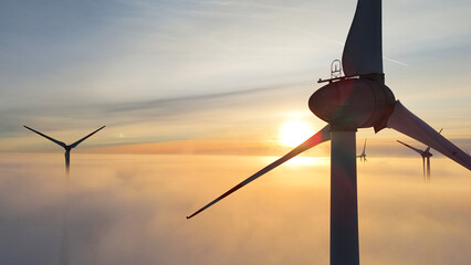 Lower Saxony, Germany - January 11, 2026: Wind turbine at sunset during winter time  © Hansekopter