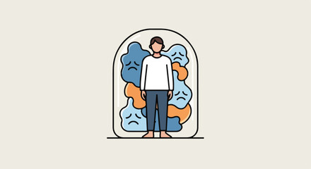 Fototapeta premium Emotional Containment and Healthy Emotional Regulation Concept illustration