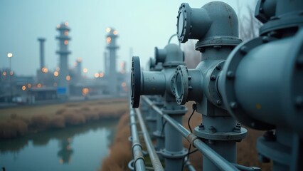 Emission Monitoring: Gas sensor array installed across industrial plant
