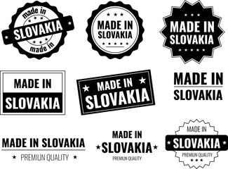 Obraz premium Icons set for Made in Slovakia labels showing various designs and styles for products