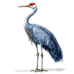 Fototapeta premium watercolor of Crane, vector clipart, isolated on a white background.