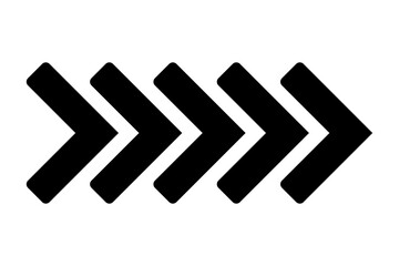 Black Multiple Chevron Quadruple Arrow Directional Symbol Graphic isolated on transparent background black chevron arrow direction quadruple multiple forward move next graphic design