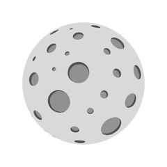 Stylized Moon Surface Vector Illustration Icon for Space and Science © RIZKI