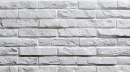 Fototapeta premium Textured White Brick Wall Surface for Background or Decoration in Modern Interior Design, Architecture, and Home Renovation Applications