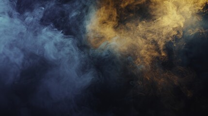 Fototapeta premium Abstract cloud formation with swirling dark and golden hues