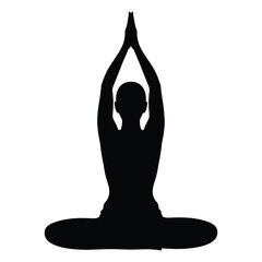 silhouette of yoga woman