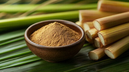 a bowls with brown sugar powder.