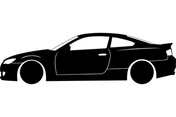 Black Sports Car Silhouette Design