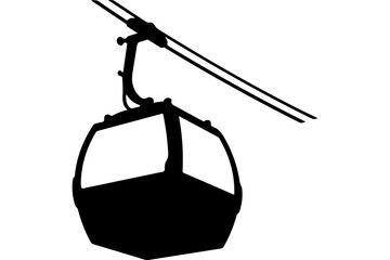 Cable Car Silhouette Design