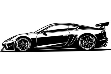 Black Sports Car Silhouette Design