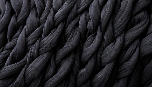 macro closeup of black wool fabric texture showing soft fibers and warm material details