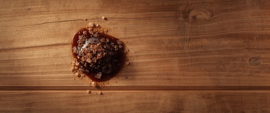 Wooden Surface with Molasses Sugar