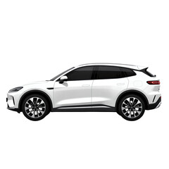 Fototapeta premium Sleek White Modern SUV Side View