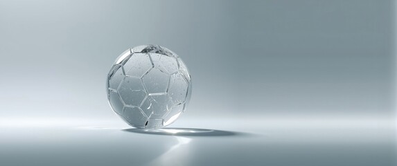 Obraz premium Background with a glass soccer ball isolated