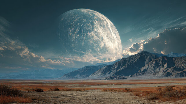 Cosmic landscape event otherworldly terrain digital art surreal environment wide viewpoint futuristic concept