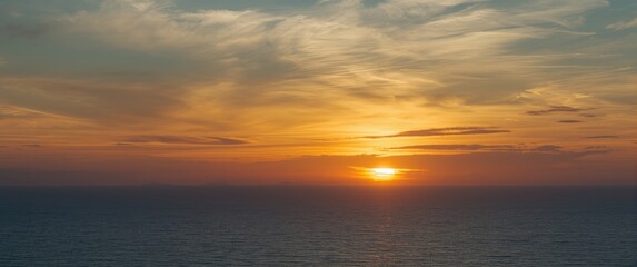 Sea background with sunset sky landscape, Nature concept