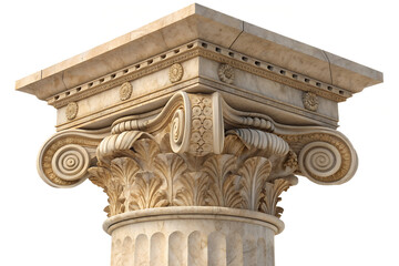 Obraz premium Palace column detail, luxury stone texture, isolated on transparent background, PNG